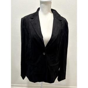 FRYE Women's Black Faux-Suede Blazer Jacket - Stylish Casual Outerwear Choose Sz